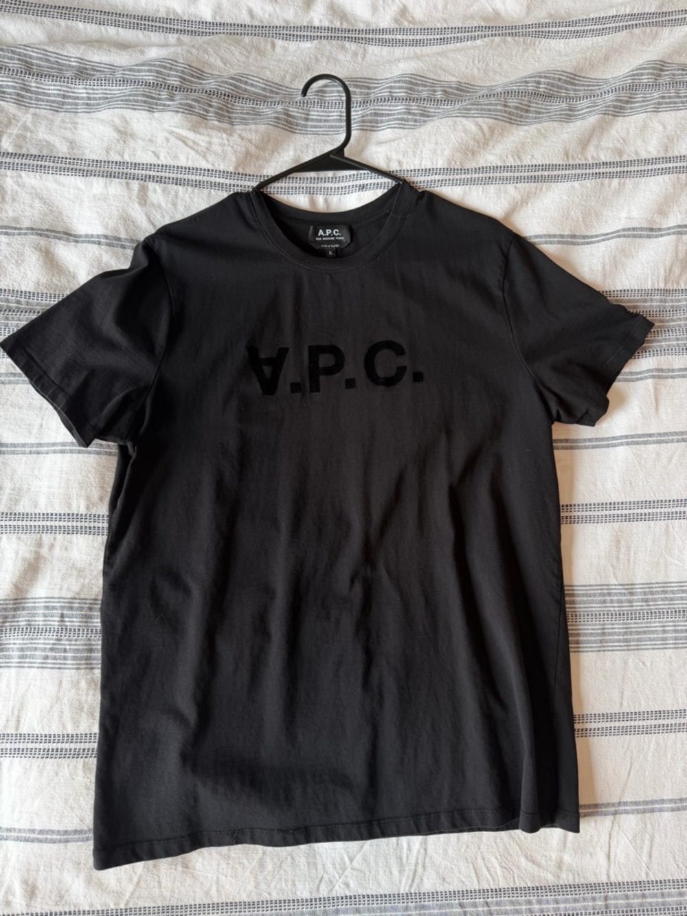 A.P.C. Black Tonal Logo Crew T-Shirt